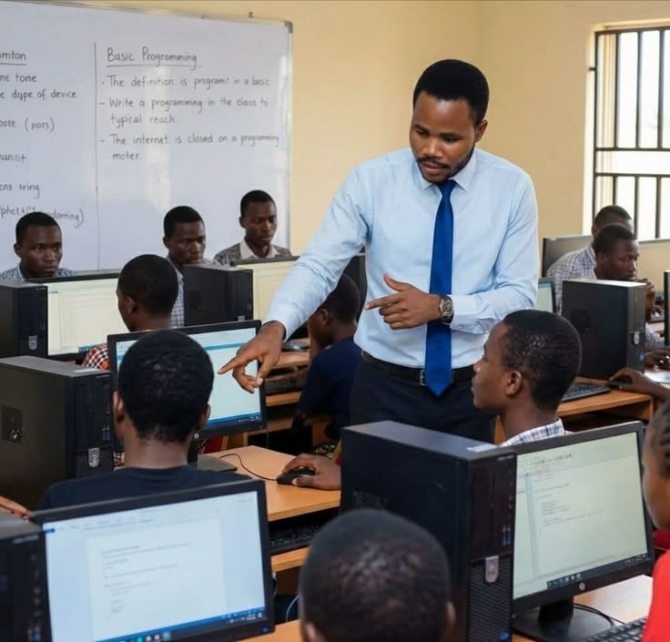 Technology training session in a computer lab