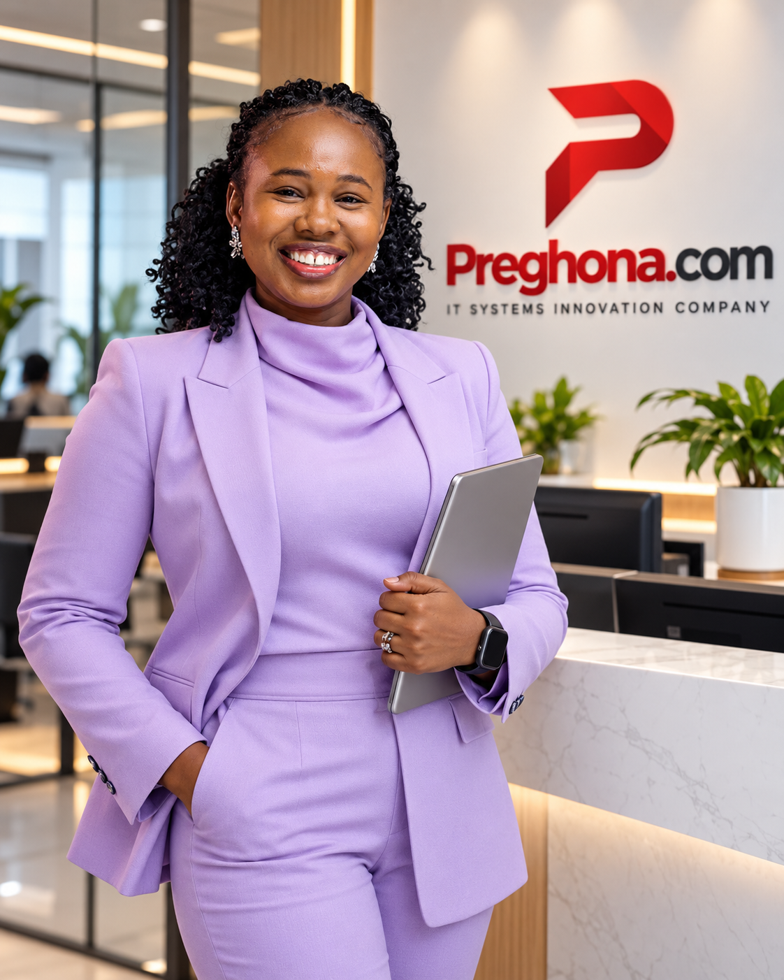 Professional providing IT advisory in an office